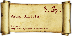 Vatay Szilvia névjegykártya