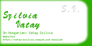 szilvia vatay business card